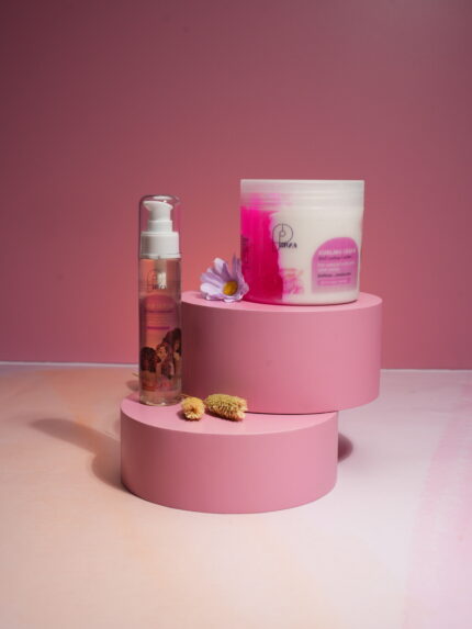 Curly & Glow<br> (Serum & Curly Cream + Woodie Hair Brush + Satin Bonnet)